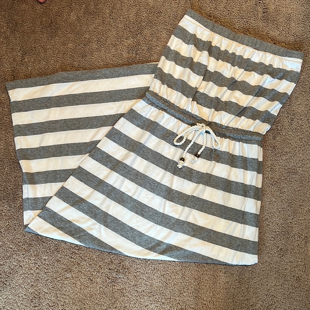 Gap, Tube top maxi dress, size XS, color grey/white stripes